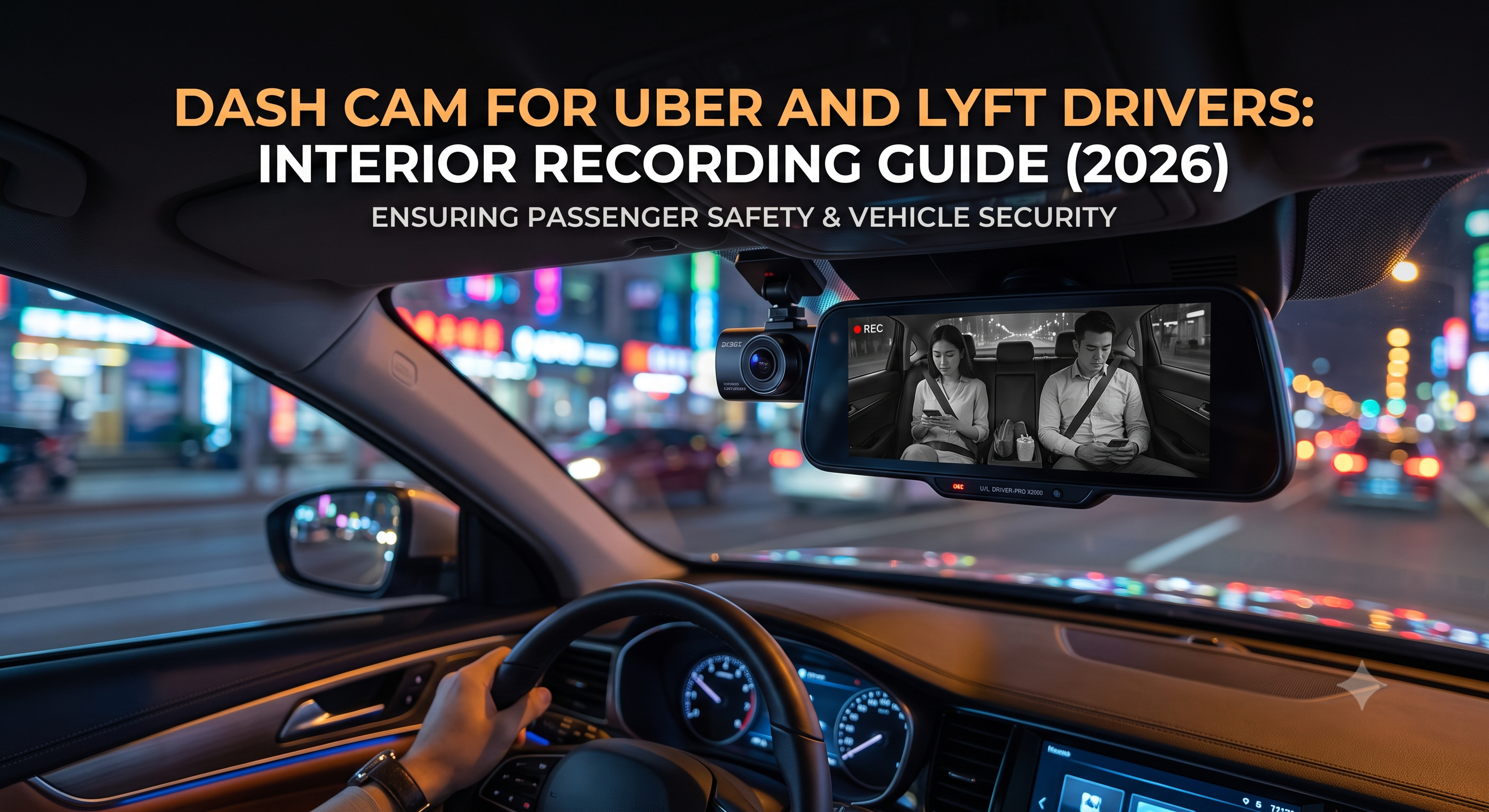 Dash Cam for Uber and Lyft Drivers: Interior Recording Guide (2026)