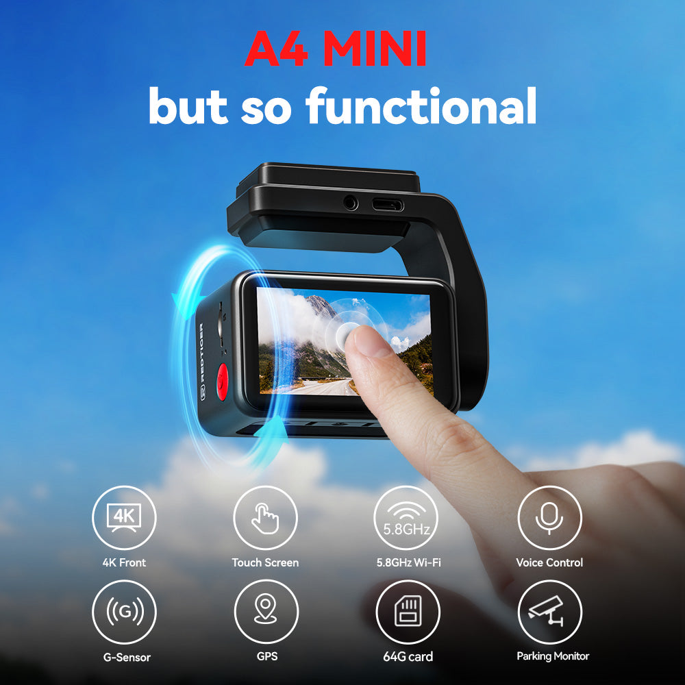 REDTIGER A4 Dash Cam Front and Rear, 5.8G WiFi GPS & WDR 4K/2.5K+1080P Dash Camera for Car with 64GB Card, G-Sensor, Super Night Vision, Loop Recording, Parking Mode easy-product-customizer