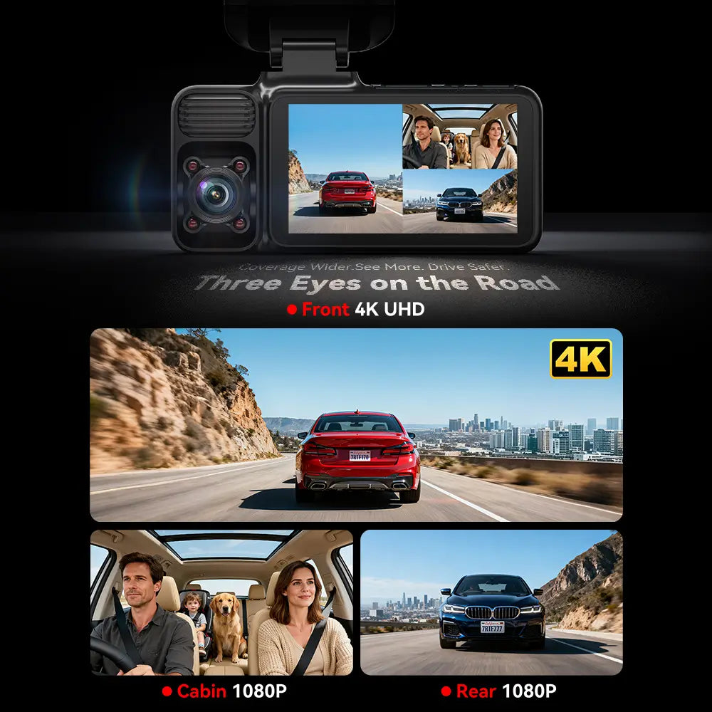 Redtiger F17 3-Channel 5G Wifi Dash Cam Hot Sales REDTIGER Dash Cam