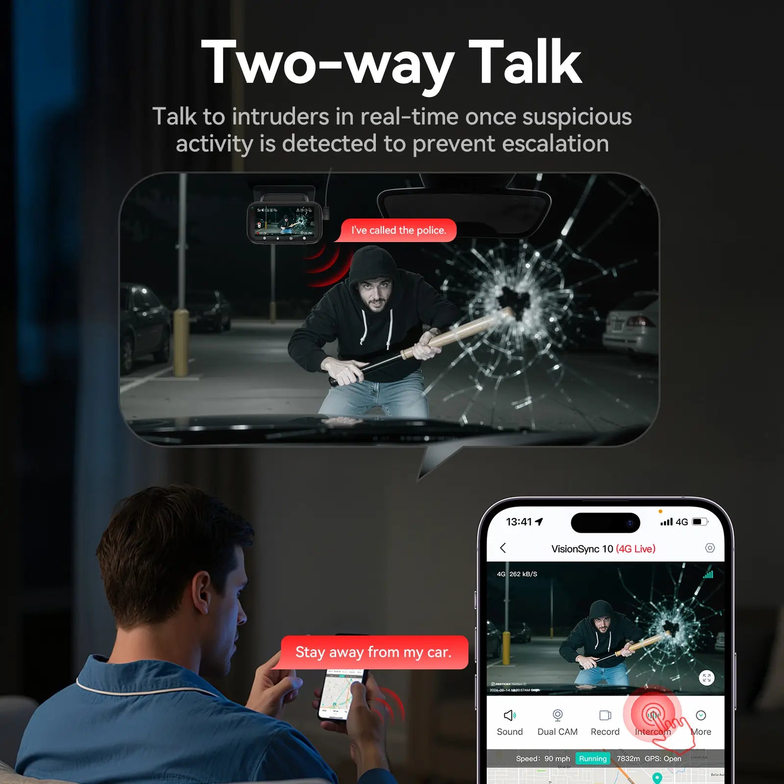 Redtiger VS10 4G Lte Cloud Storage 2.5K Wireless Parking Alarm Dash Cam REDTIGER Official