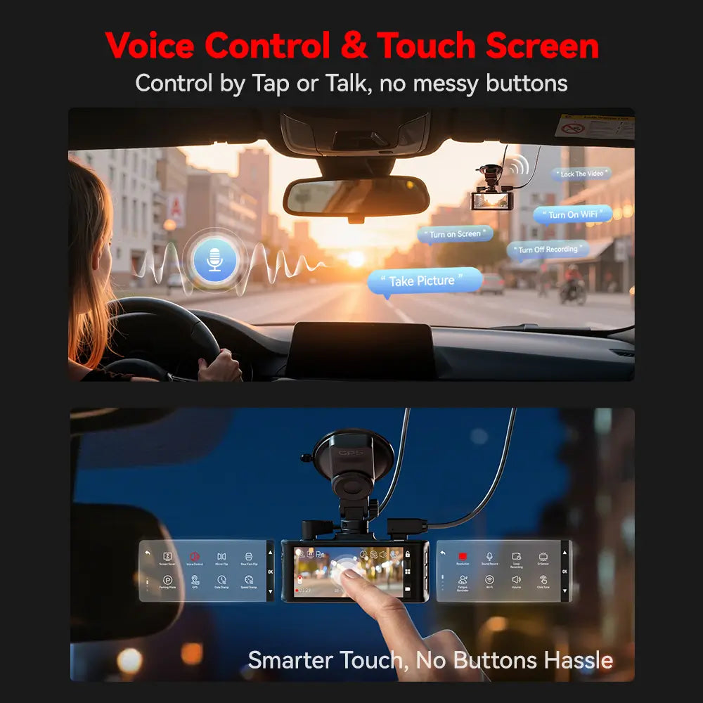Redtiger F7NT 4K Sony STARVIS 2 HDR WiFi 6 Touch Screen Voice Contral Dual Dash Cam Hot Sales REDTIGER Dash Cam