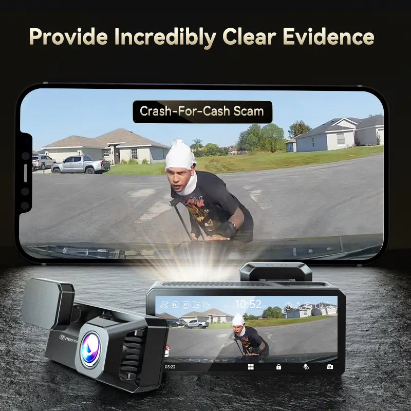 F77 STARVIS 2 4K+4K Dual IMX678 Voice Control 5.8GHz High Speed WIFI Dash Cam Hot Sales REDTIGER Official