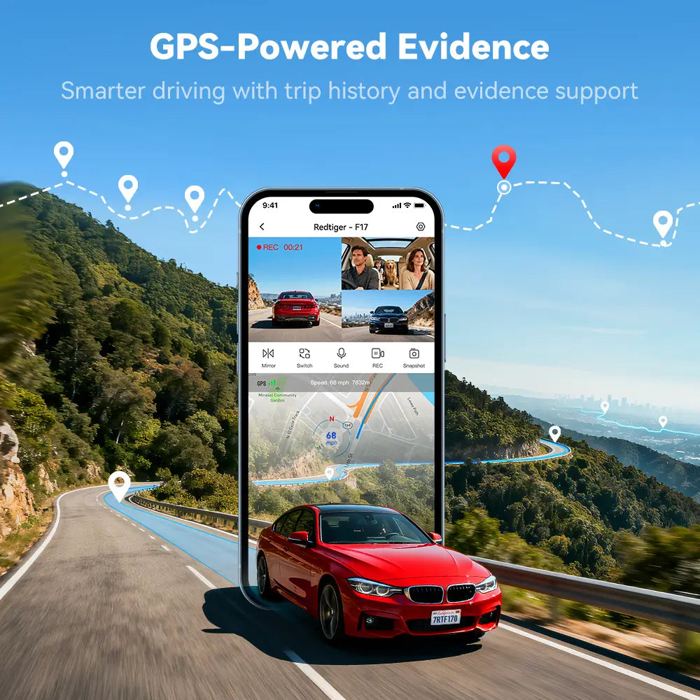 Redtiger F17 3-Channel 5G Wifi Dash Cam Hot Sales REDTIGER Dash Cam