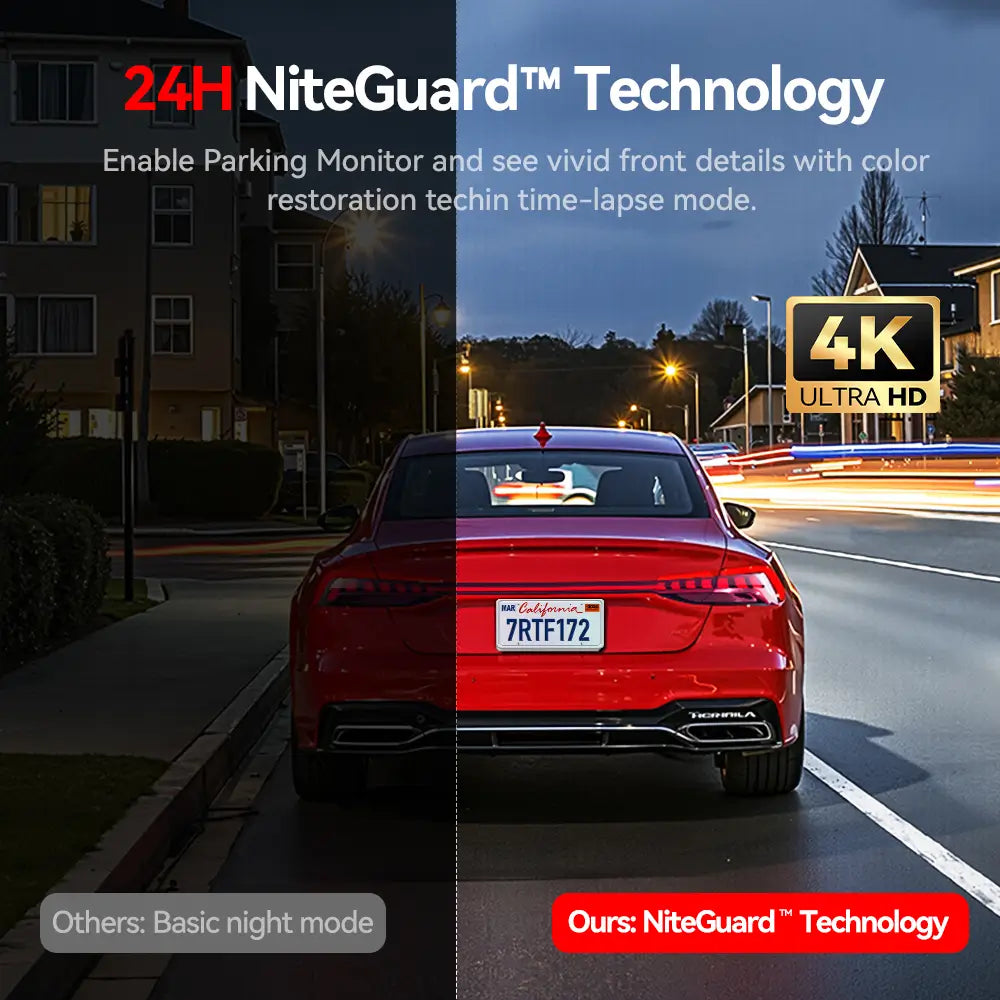 Redtiger ViewClear-70 4K Dual HDR 5.8Ghz WiFi-6 Super Night Vision Dual Dash Cam REDTIGER Official