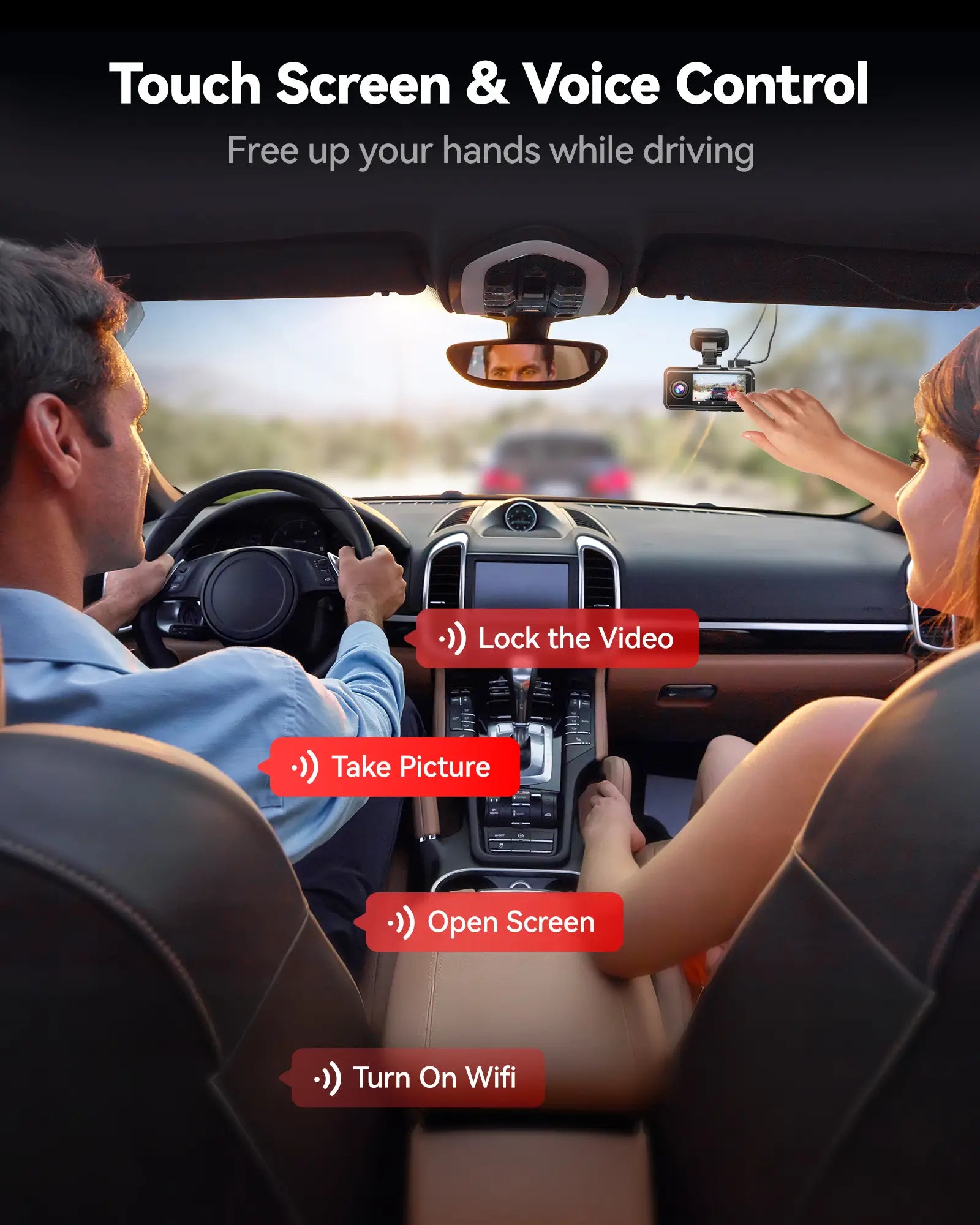 Redtiger A6 2.5k+1080P+1080P 3-Channel 5.8GHz Wifi Dash Cam Hot Sales REDTIGER Dash Cam
