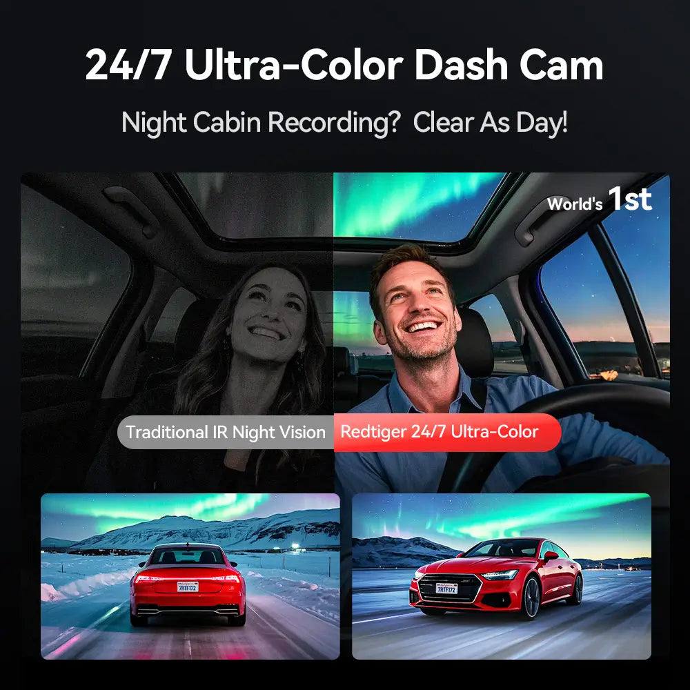 REDTIGER F17 Elite 4K 3 Channel Sony STARVIS 2 Dual HDR WIFI 6 Full Night Color Dash Cam REDTIGER Official