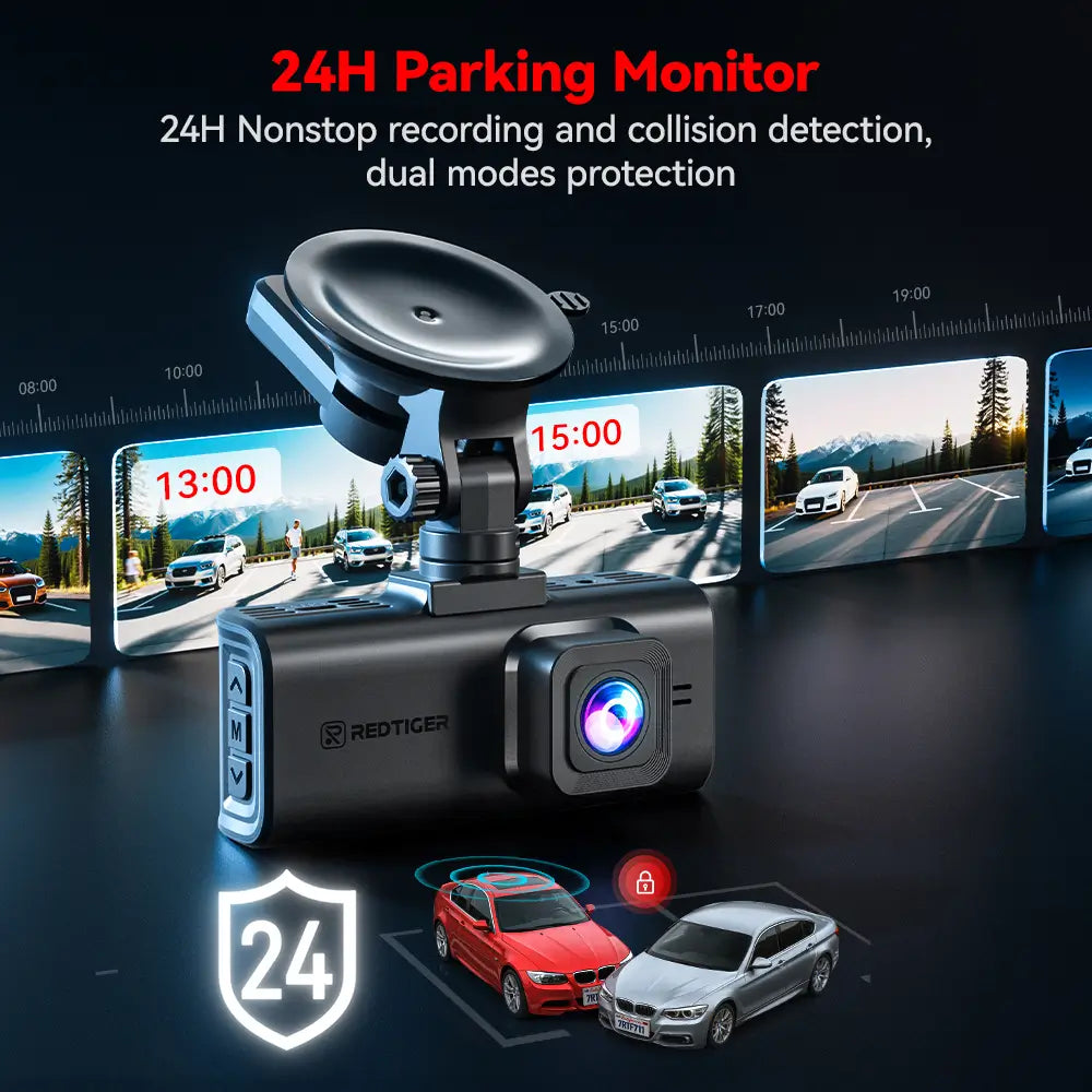 REDTIGER Touch Screen Dash Cam Front and Rear, 4K Dash Camera with STARVIS 2 Sensor, Free 128GB Card, Car Camera with Wifi GPS, Voice Control, WDR,5.8GHz WiFi, 24H Parking Mode, Night Vision - REDTIGER Official