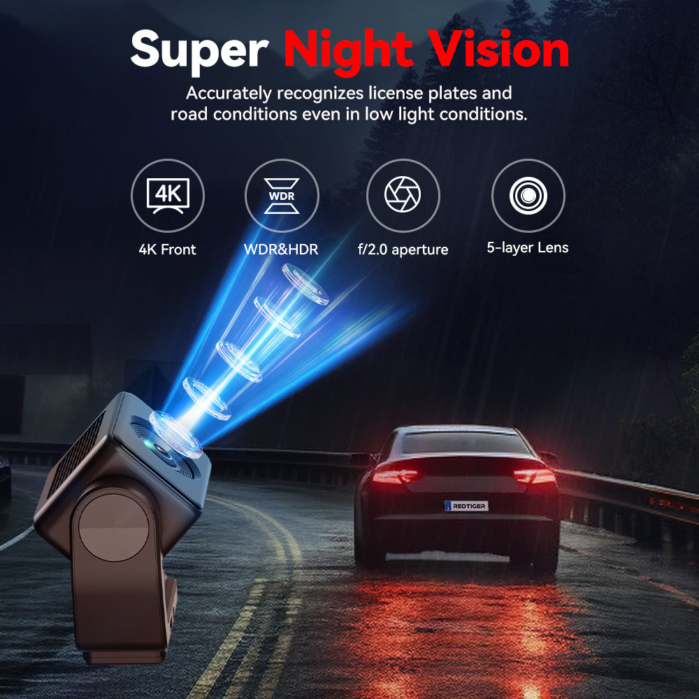 REDTIGER A4 Dash Cam Front and Rear, 5.8G WiFi GPS & WDR 4K/2.5K+1080P Dash Camera for Car with 64GB Card, G-Sensor, Super Night Vision, Loop Recording, Parking Mode easy-product-customizer