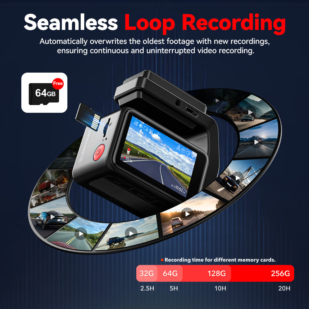 Redtiger A4 4K+1080P 5.8GHz WIFI Voice Control Dash Cam Hot Sales REDTIGER Official