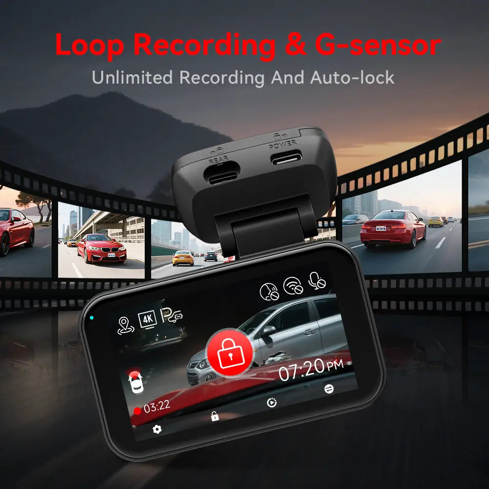 Redtiger ViewClear-70 4K Dual HDR 5.8Ghz WiFi-6 Super Night Vision Dual Dash Cam REDTIGER Official