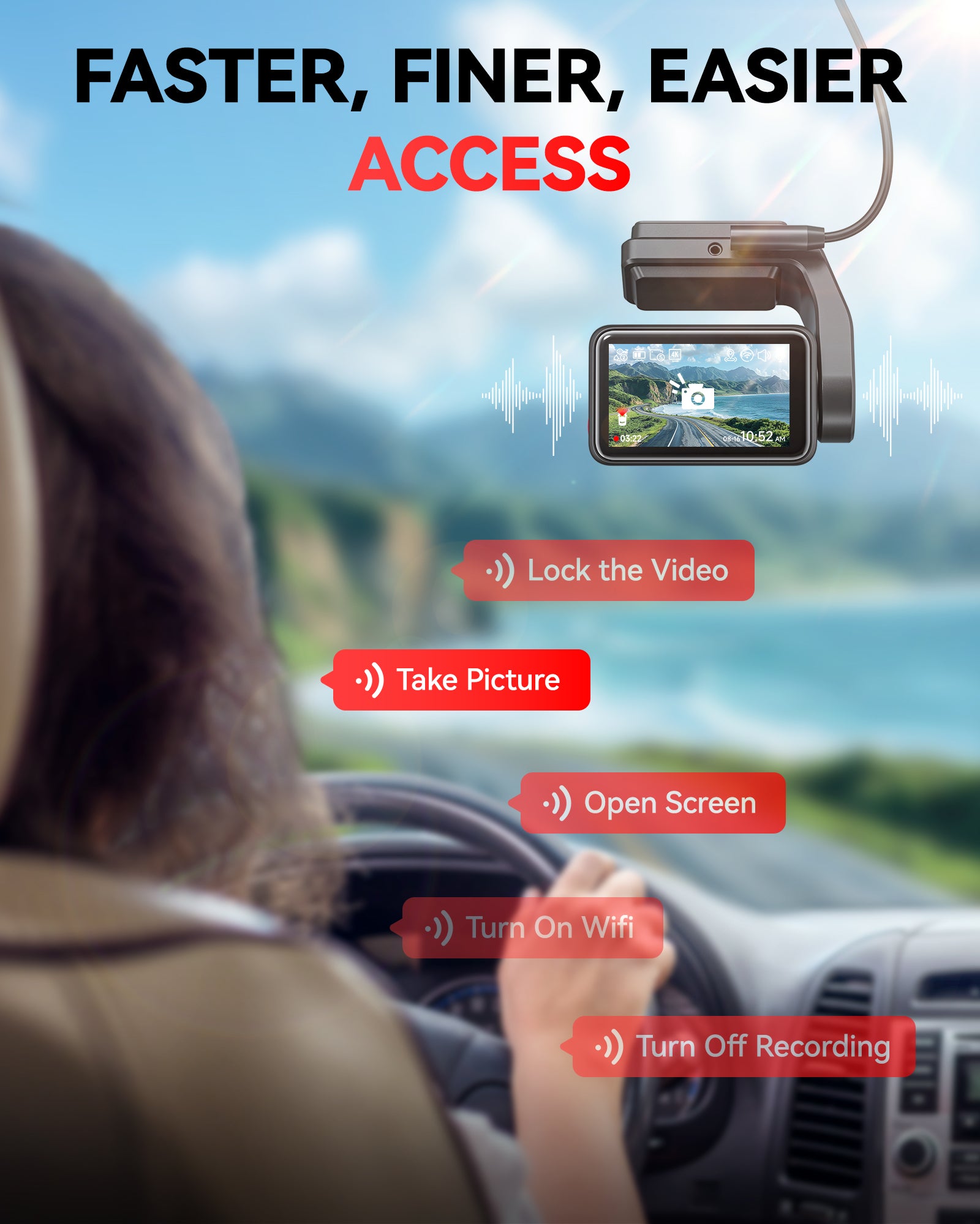 Redtiger F4 4K Voice Control Dash Cam Hot Sales REDTIGER Official