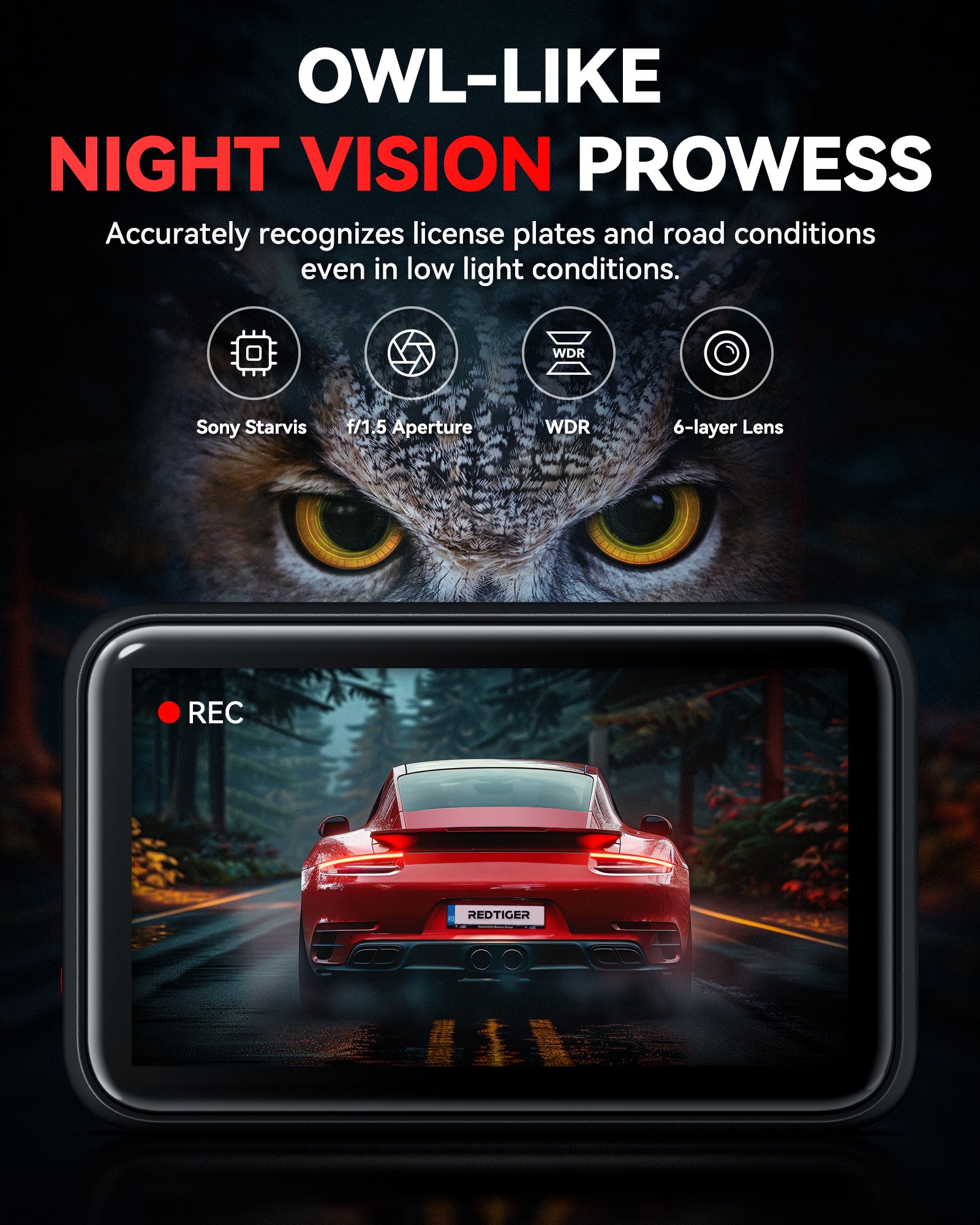 Redtiger F4 4K Voice Control Dash Cam Hot Sales REDTIGER Official