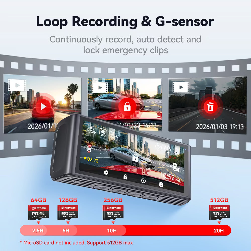 Redtiger F7NA 4K Sony STARVIS 2 Front and Rear Dash Cam - REDTIGER Official