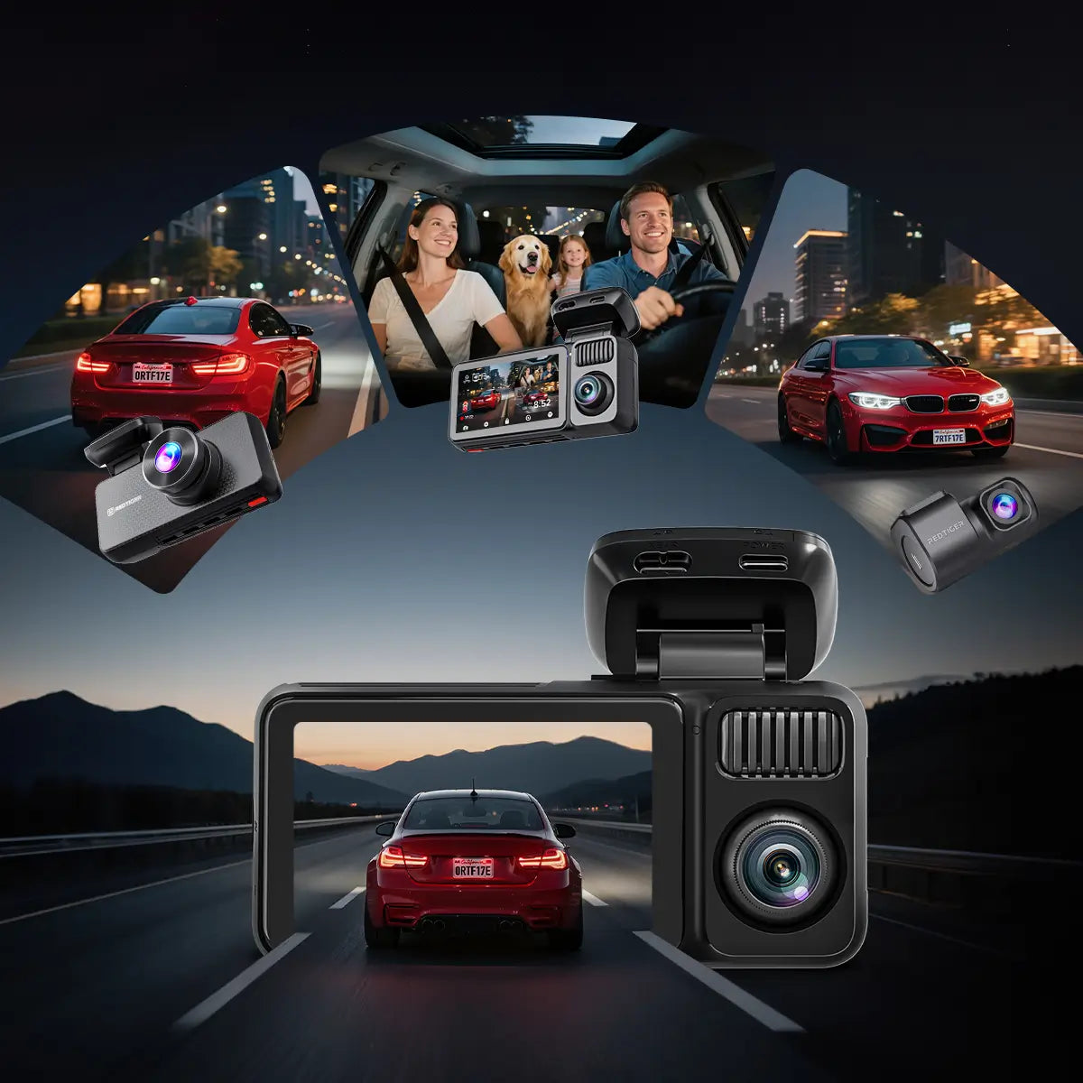 Redtiger F17 Elite 3-Channel 24/7 Ultra Color 4K+2.5K+1080P Wifi6 Dash Cam easy-product-customizer