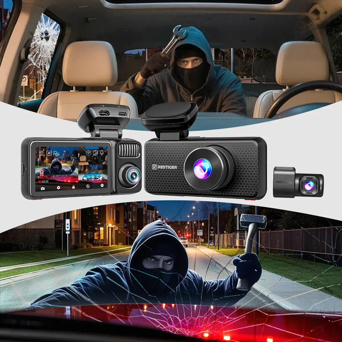 Redtiger F17 Elite 3 Channel Ultra Color 4K+2.5K+1080P Wifi6 Dash Cam easy-product-customizer