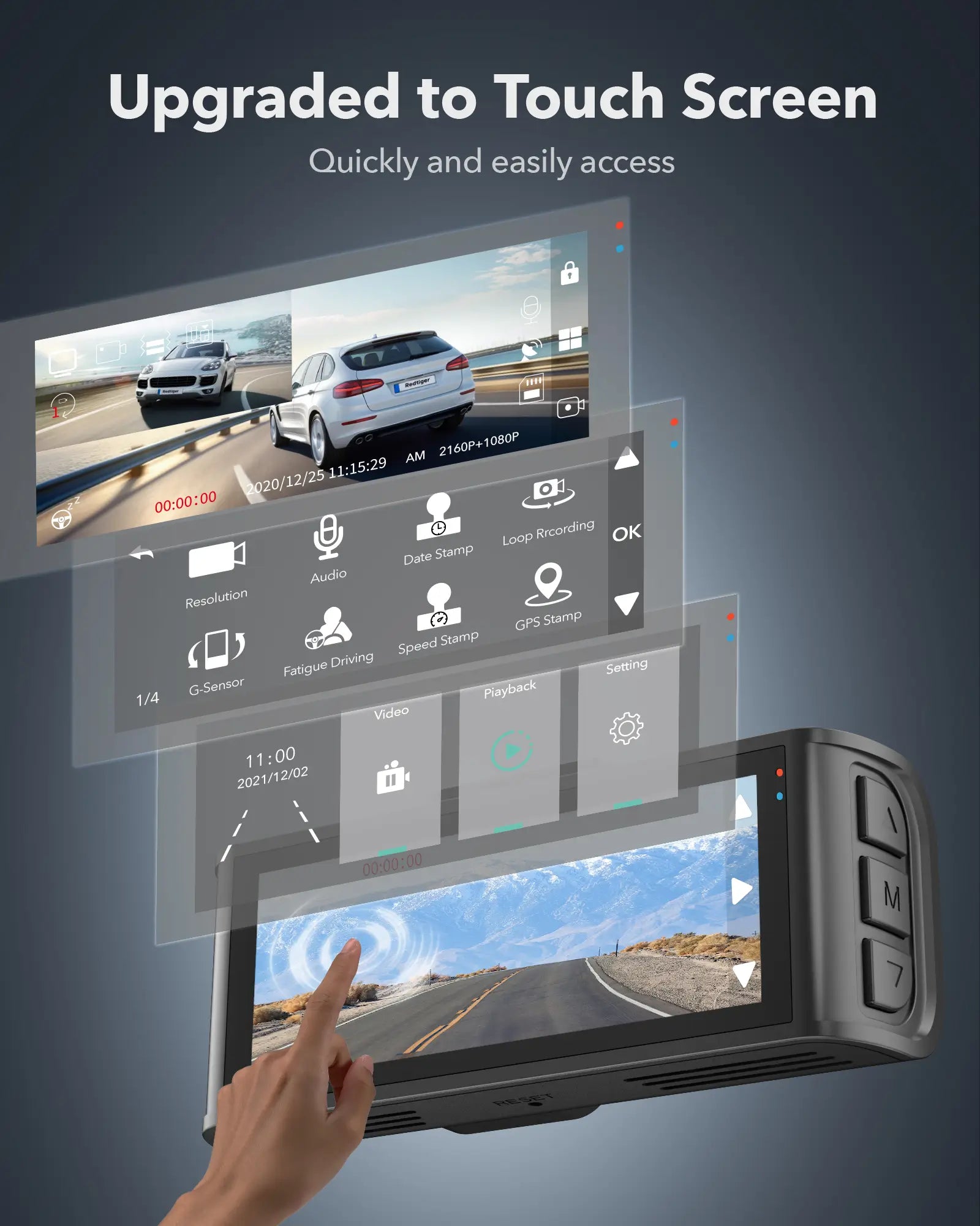 Redtiger F7NT Touch Screen 4K Dual Dash Cam Hot Sales REDTIGER Dash Cam