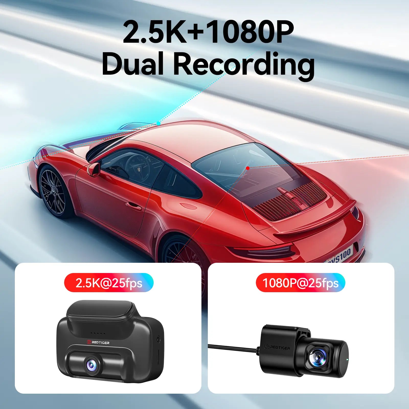 Redtiger VS10 4G Lte Cloud Storage 2.5K Wireless Parking Alarm Dash Cam REDTIGER Official