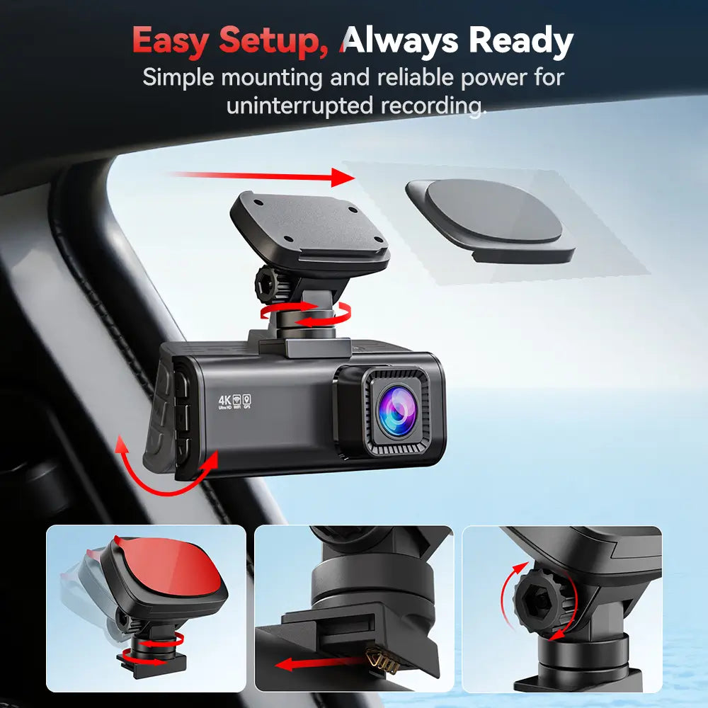 Redtiger F7N 4K Dual Front and Rear Dash Cam With 64GB SD Card - REDTIGER Official