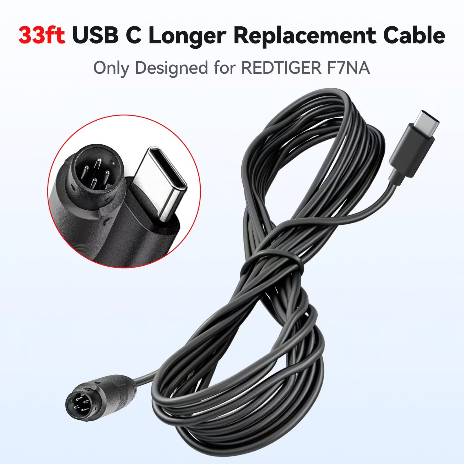 Redtiger 33 Feet F7NA Rear Camera Longer Replacement Cables