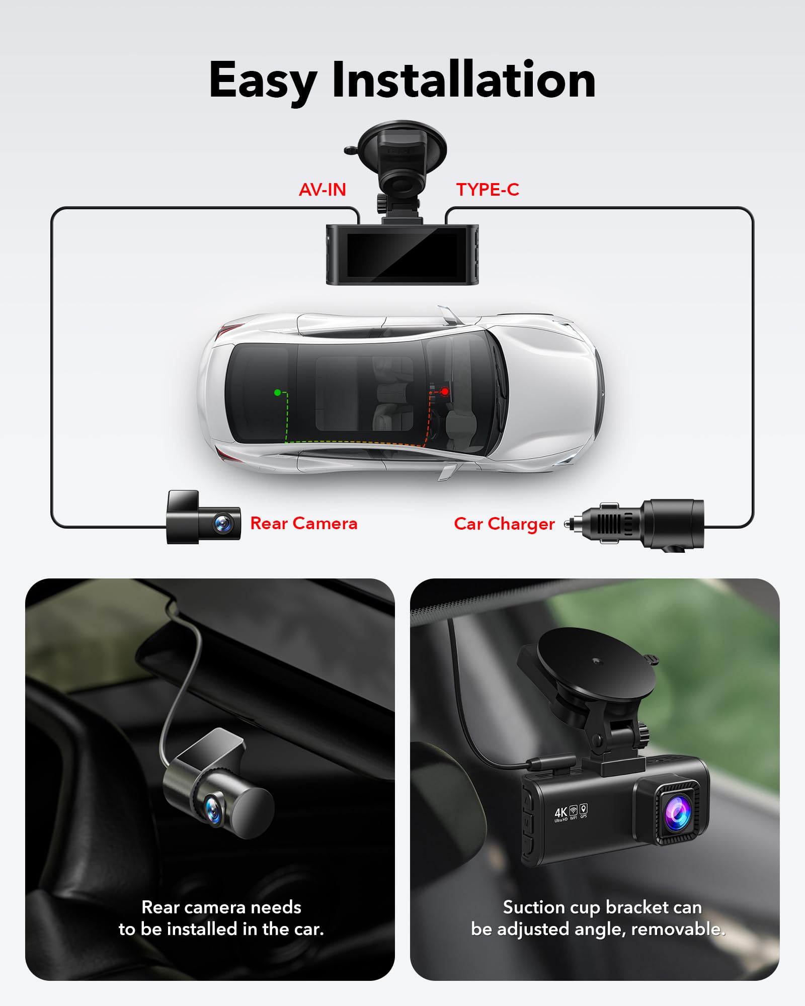 Redtiger F7NP 4K Front Rear Dash Cam-Refurbished Hot Sales REDTIGER Dash Cam