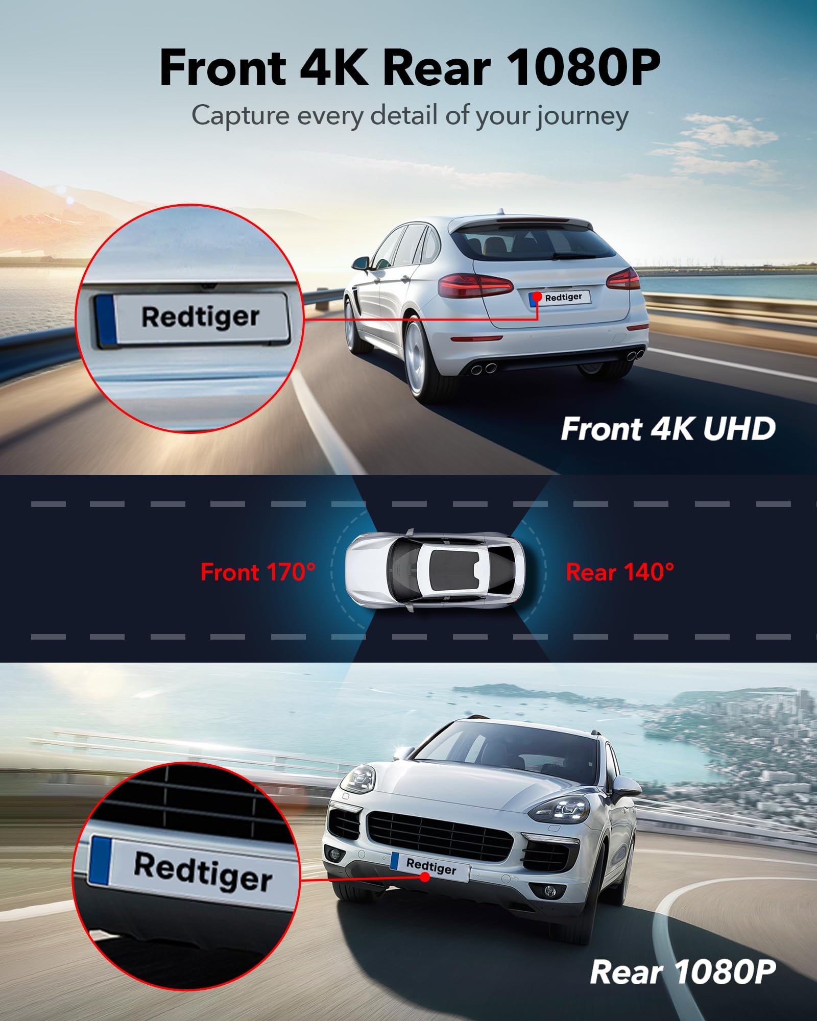 Redtiger F7NT 4K Dual Dash Cam Hot Sales REDTIGER Dash Cam