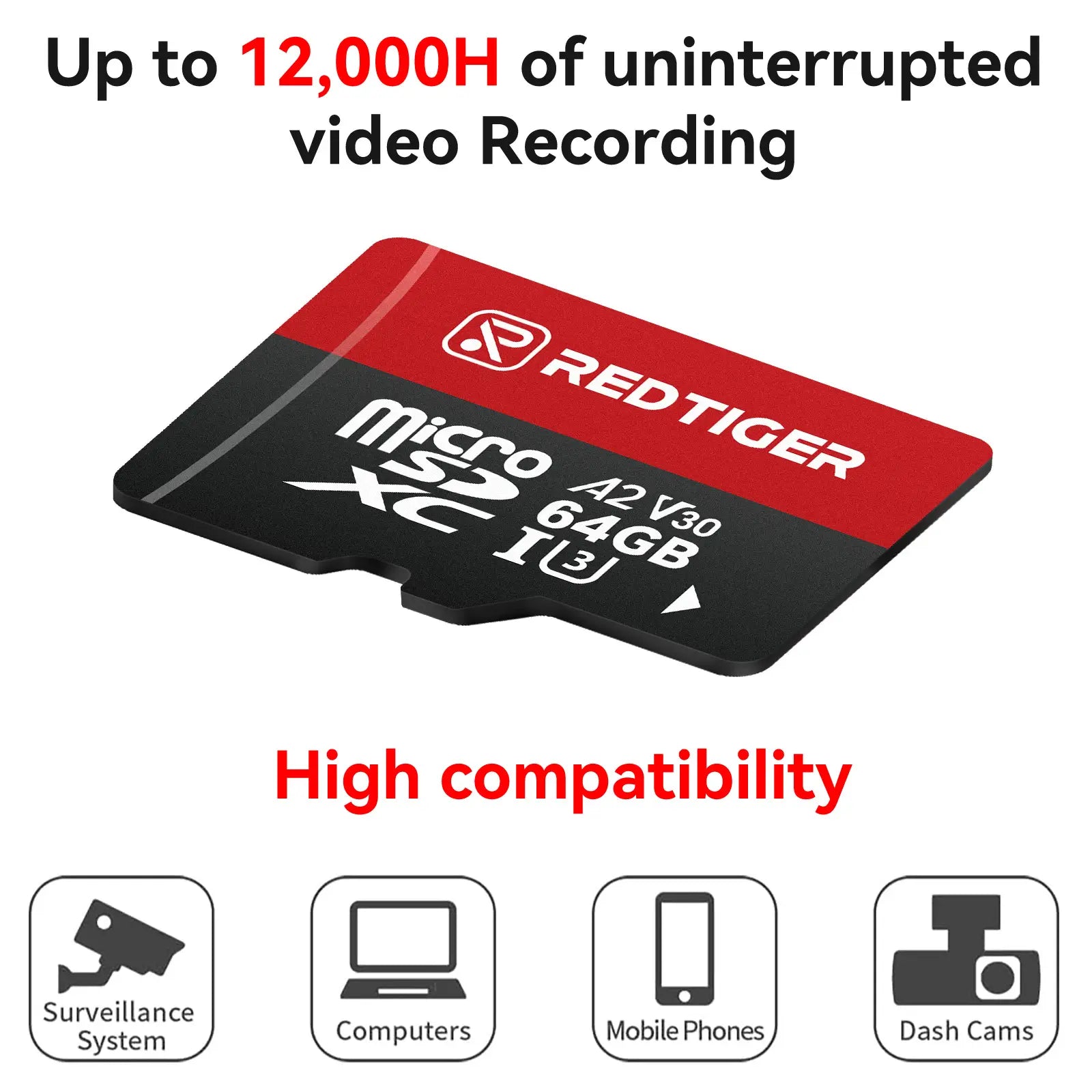 Redtiger 64GB SD Card For Dash Cam Class 10 U3 - REDTIGER Official