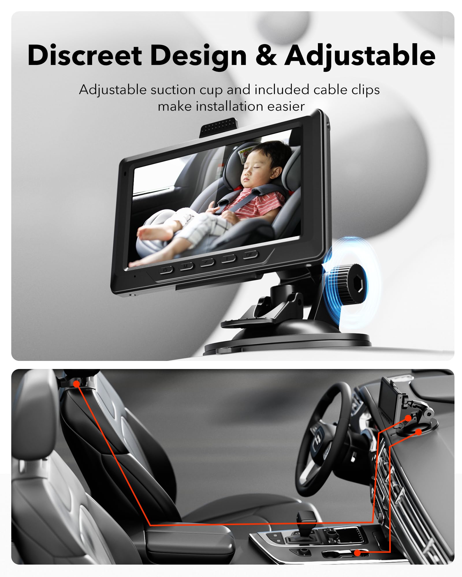 Redtiger 1080P Full-Color Night Vision Rear Facing Baby Monitor Hot Sales REDTIGER Dash Cam