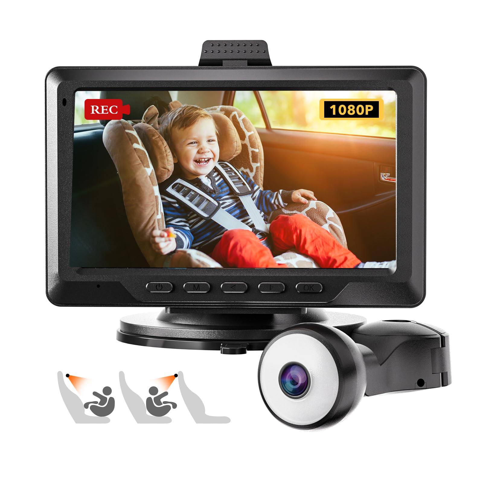 Redtiger 1080P Full-Color Night Vision Rear Facing Baby Monitor Hot Sales REDTIGER Dash Cam