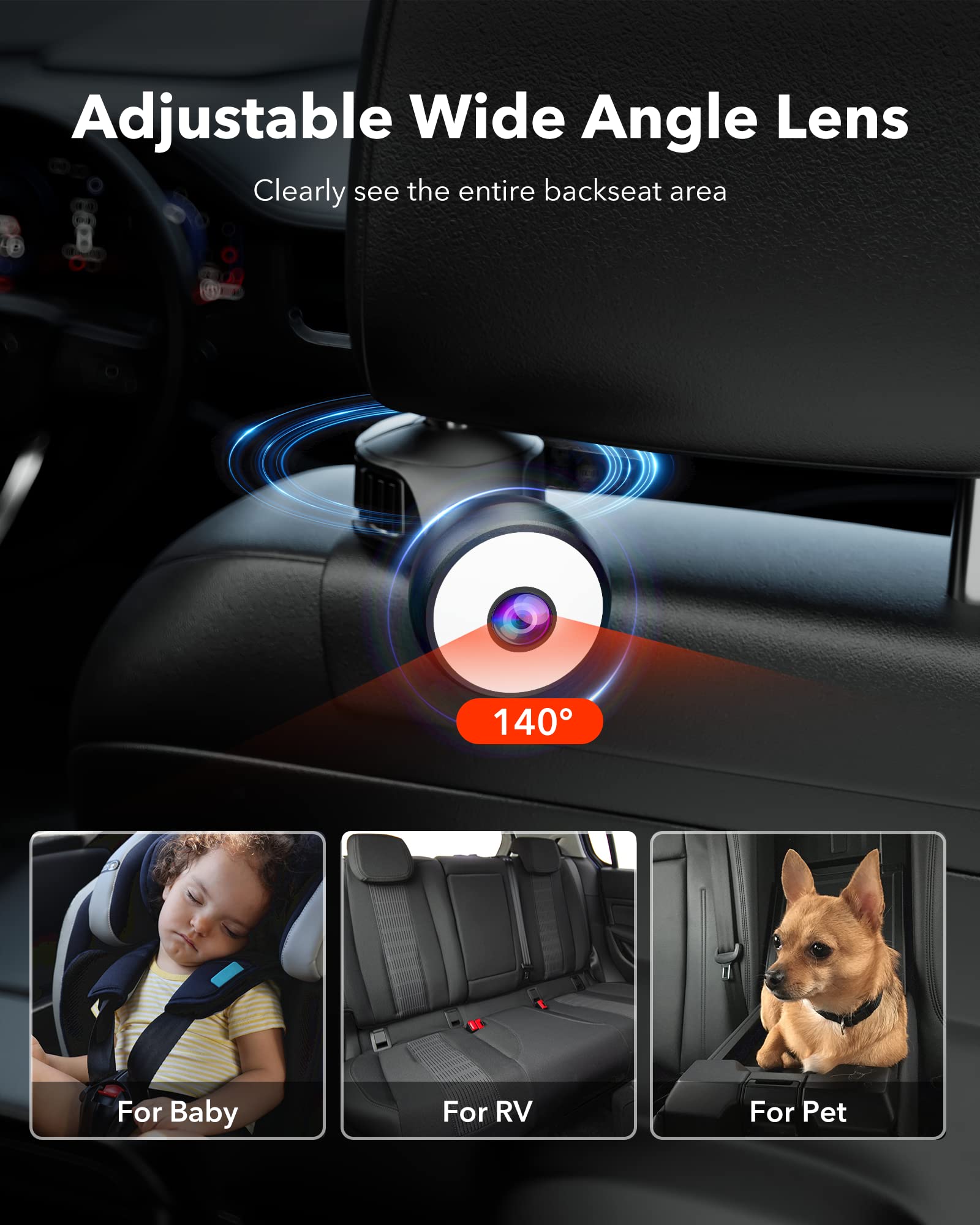 Redtiger 1080P Full-Color Night Vision Rear Facing Baby Monitor Hot Sales REDTIGER Dash Cam