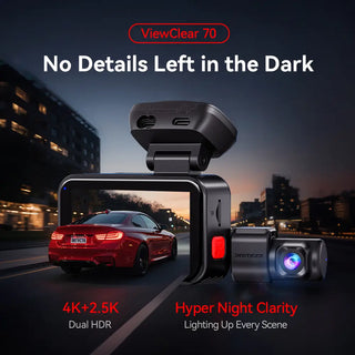 Redtiger ViewClear-70 4K Dual HDR 5.8Ghz WiFi-6 Super Night Vision Dual Dash Cam REDTIGER Official the Basic:ViewClear 70+Hardwire Kit