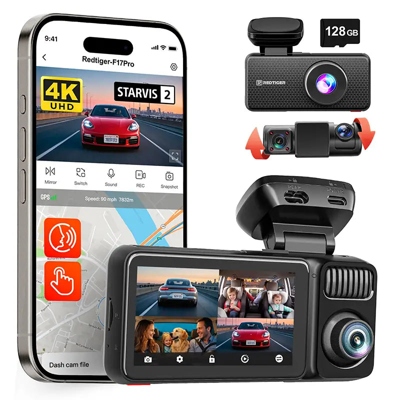 Redtiger F17 Pro 4K 4-Channel STARVIS 2 Dash Cam REDTIGER Official