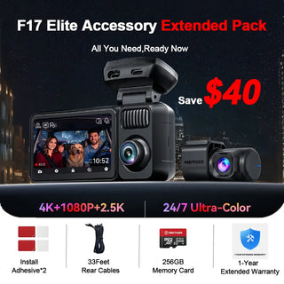 REDTIGER F17 Elite 4K 3 Channel Dash Cam Sony STARVIS 2 Dual HDR WIFI 6 Full Night Color - REDTIGER Official