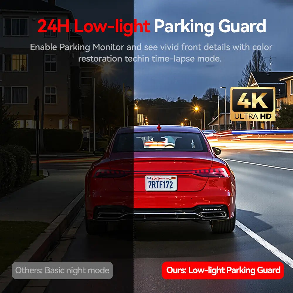 Redtiger ViewClear-70 4K Dual HDR 5.8Ghz WiFi-6 Super Night Vision Dual Dash Cam REDTIGER Official
