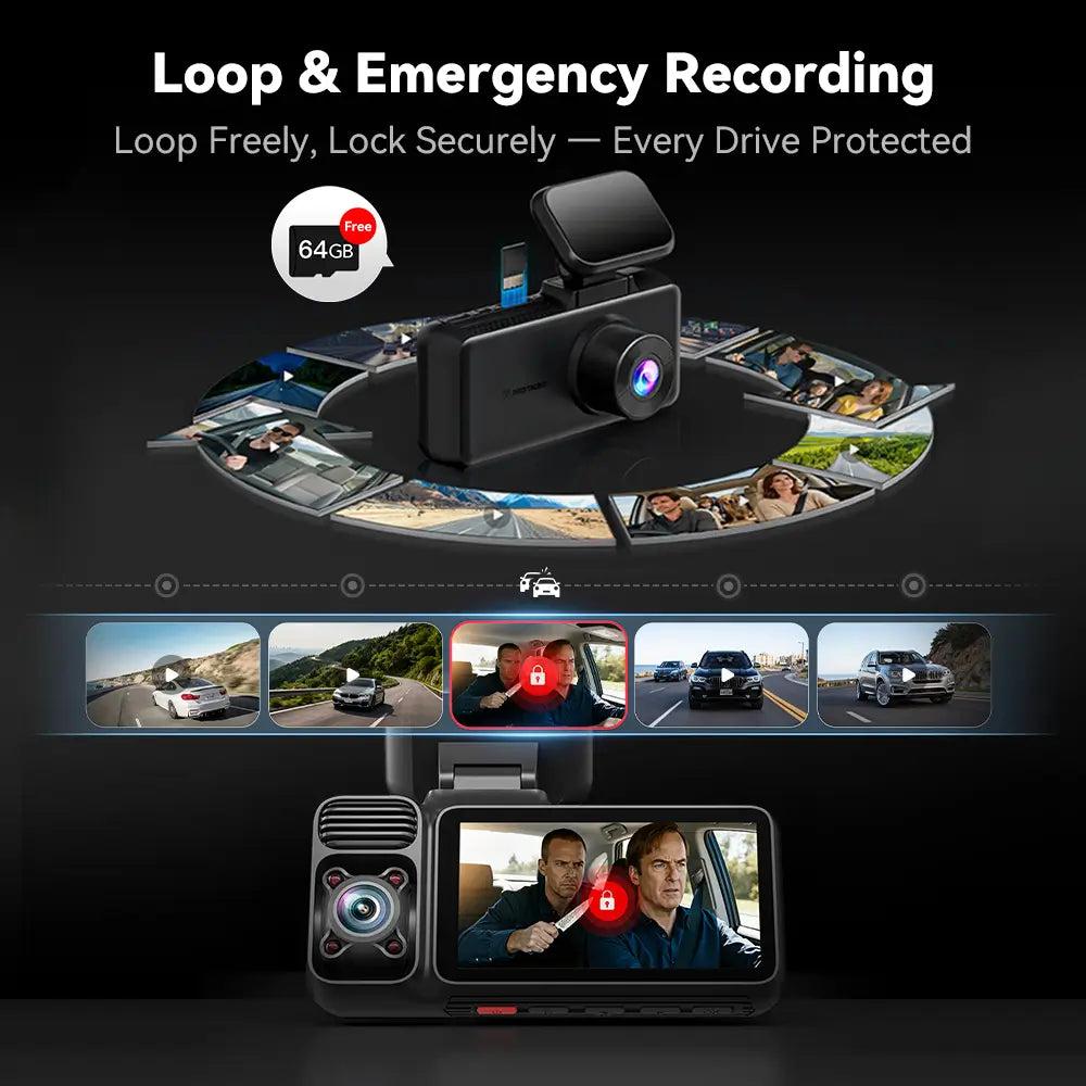 Redtiger F17 3-Channel 5G Wifi Dash Cam Hot Sales REDTIGER Dash Cam