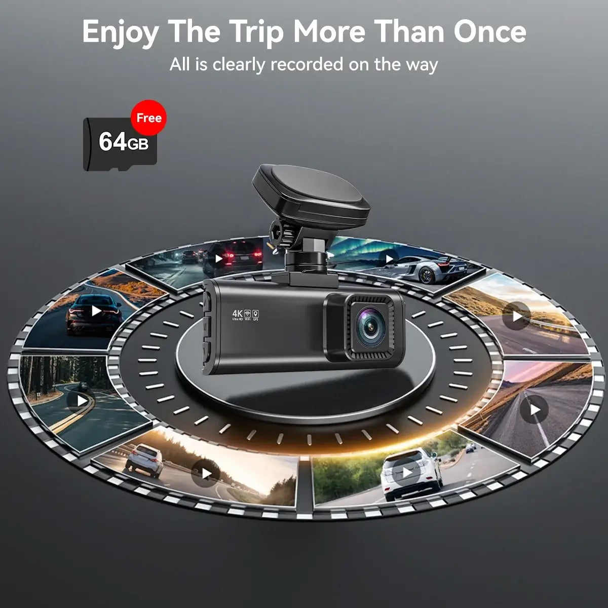 REDTIGER 4K Front and Rear Dash Cam, STARVIS 2 Sensor, 4K/2.5K+1080P Dual Dash Dam, Built-in WiFi & GPS, 3.18-inch IPS Screen, 170° Wide Angle, Parking Mode, 64GB card - REDTIGER Official