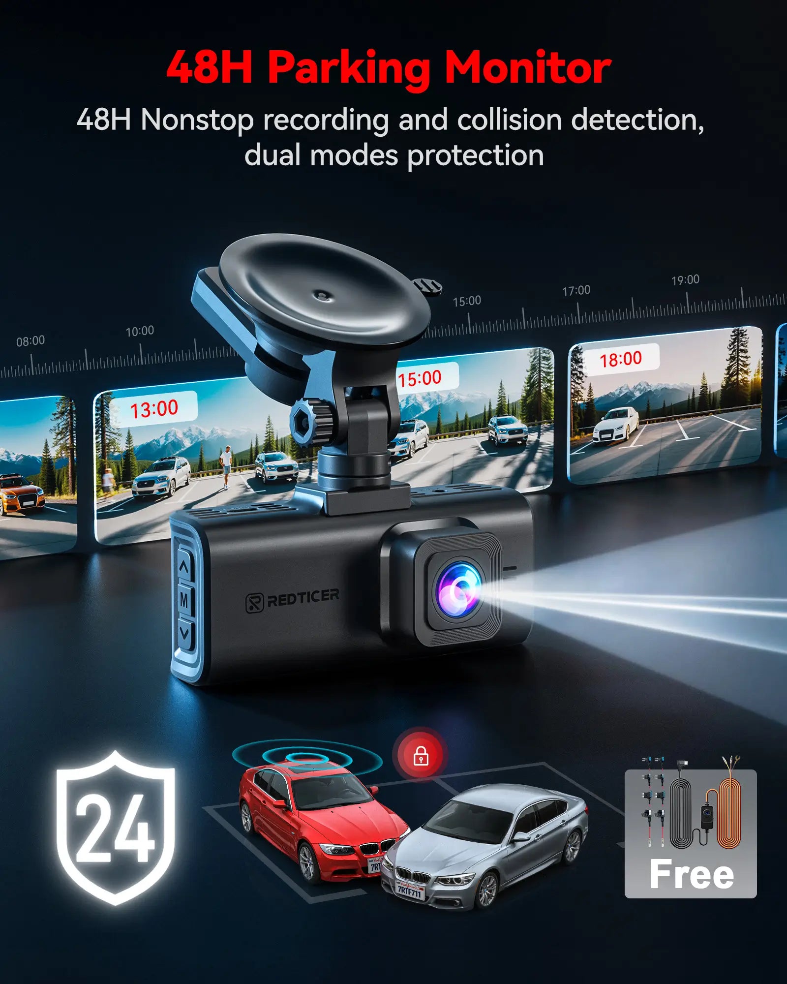 Redtiger F7NT 4K Sony STARVIS 2 HDR WiFi 6 Touch Screen Voice Contral Dual Dash Cam Hot Sales REDTIGER Dash Cam