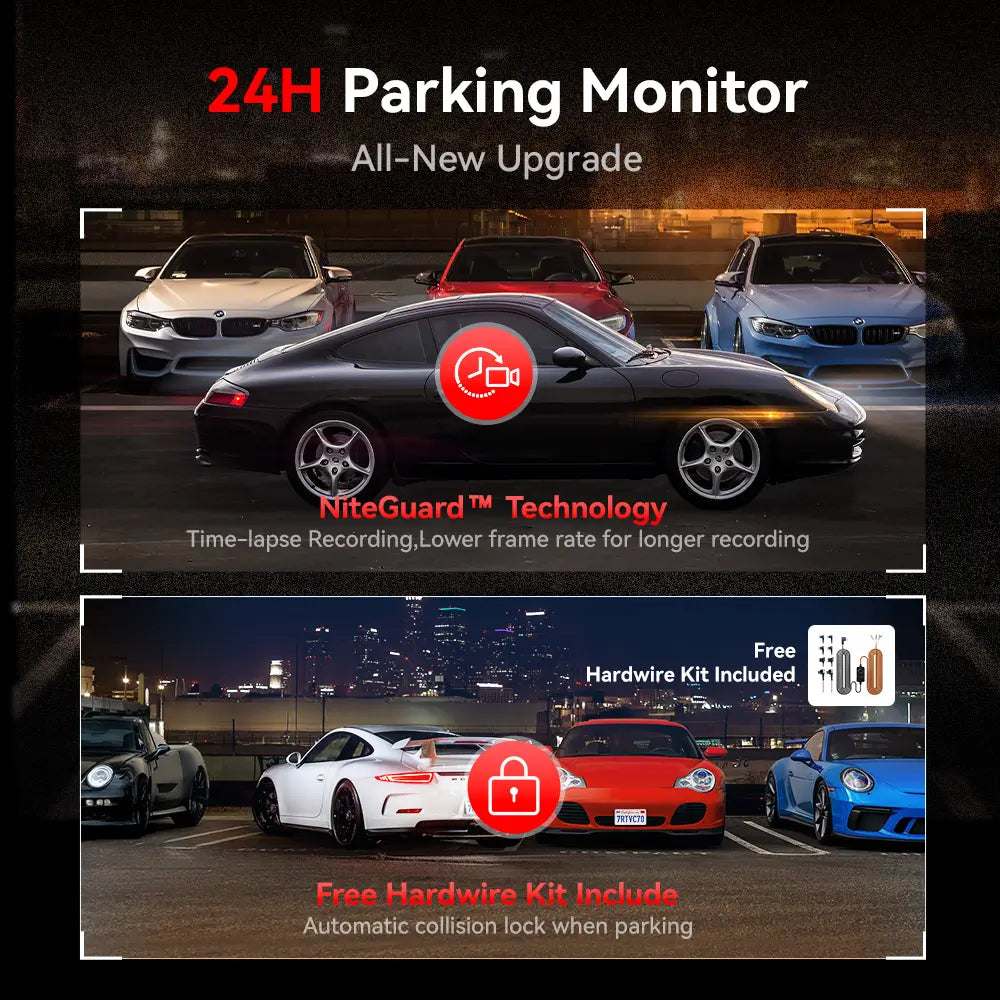 Redtiger ViewClear-70 4K Dual HDR 5.8Ghz WiFi-6 Super Night Vision Dual Dash Cam