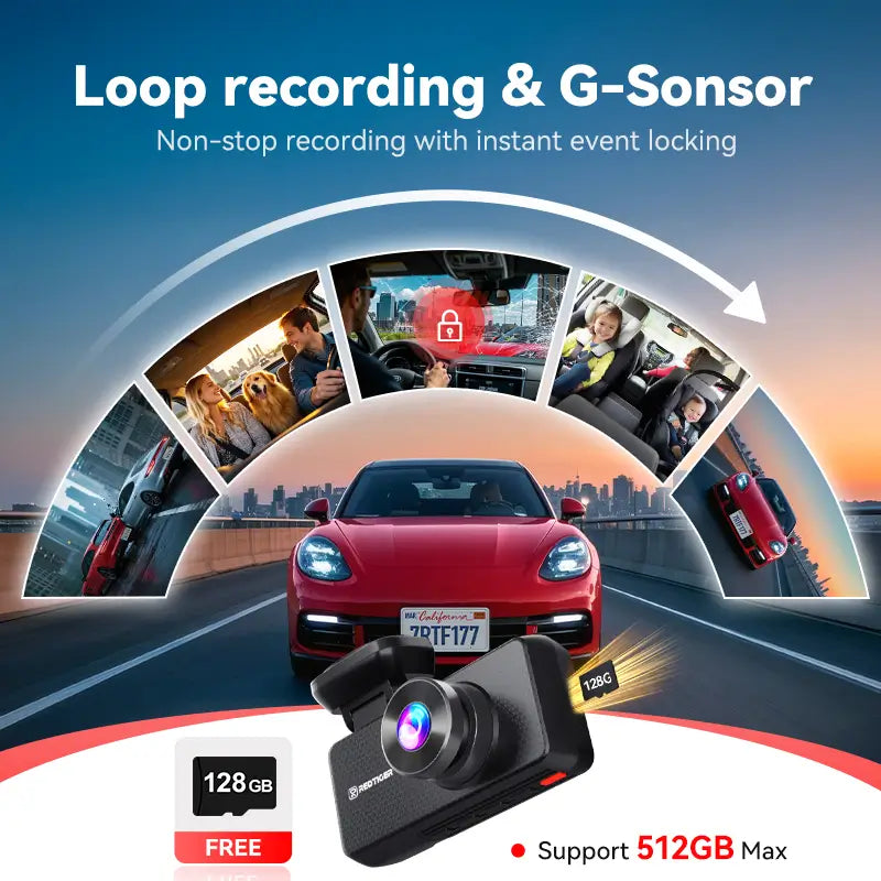 Redtiger F17 Pro 4K 4-Channel STARVIS 2 Dash Cam REDTIGER Official