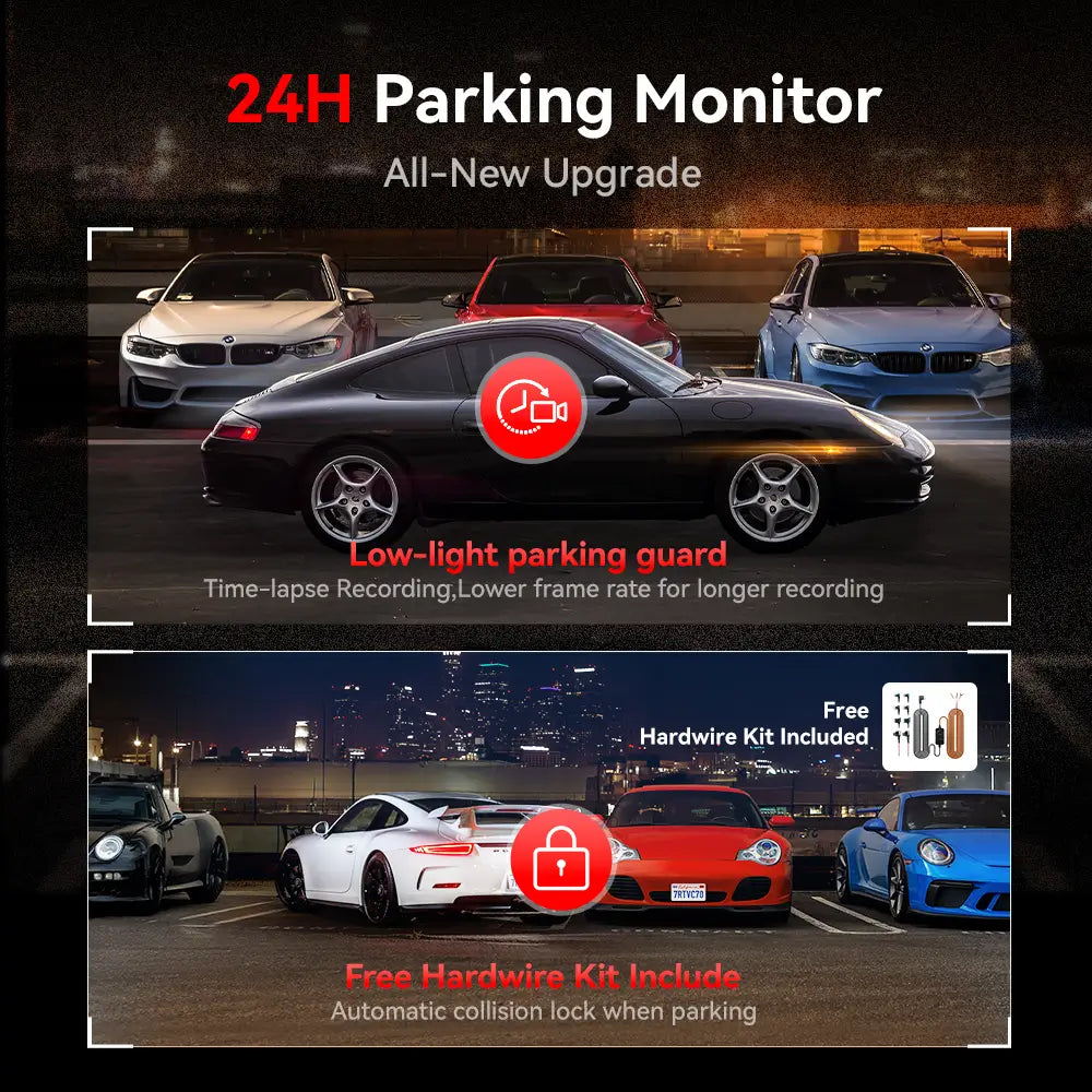 Redtiger ViewClear-70 4K Dual HDR 5.8Ghz WiFi-6 Super Night Vision Dual Dash Cam REDTIGER Official