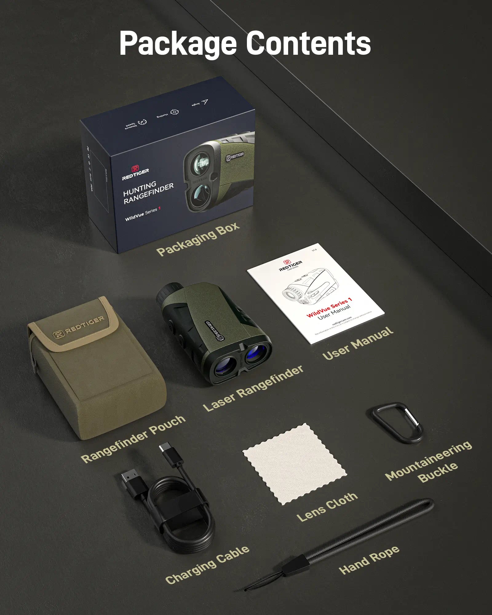 REDTIGER Range Finder for Hunting, 1600 Yards Laser rangefinder, 7X Magnification, Clearer and Accurate on Angle&Speed Measurement, Waterproof, Rechargeable for Bow Hunting, Shooting, Archery - REDTIGER Official