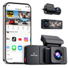 REDTIGER A3 3 Channel Dash Cam Front and Rear Inside, 2.5K + 1080P + 1080P Dash Camera for Cars with WiFi, IR Night View, 3.18" Screen, Parking Mode, Loop Recording