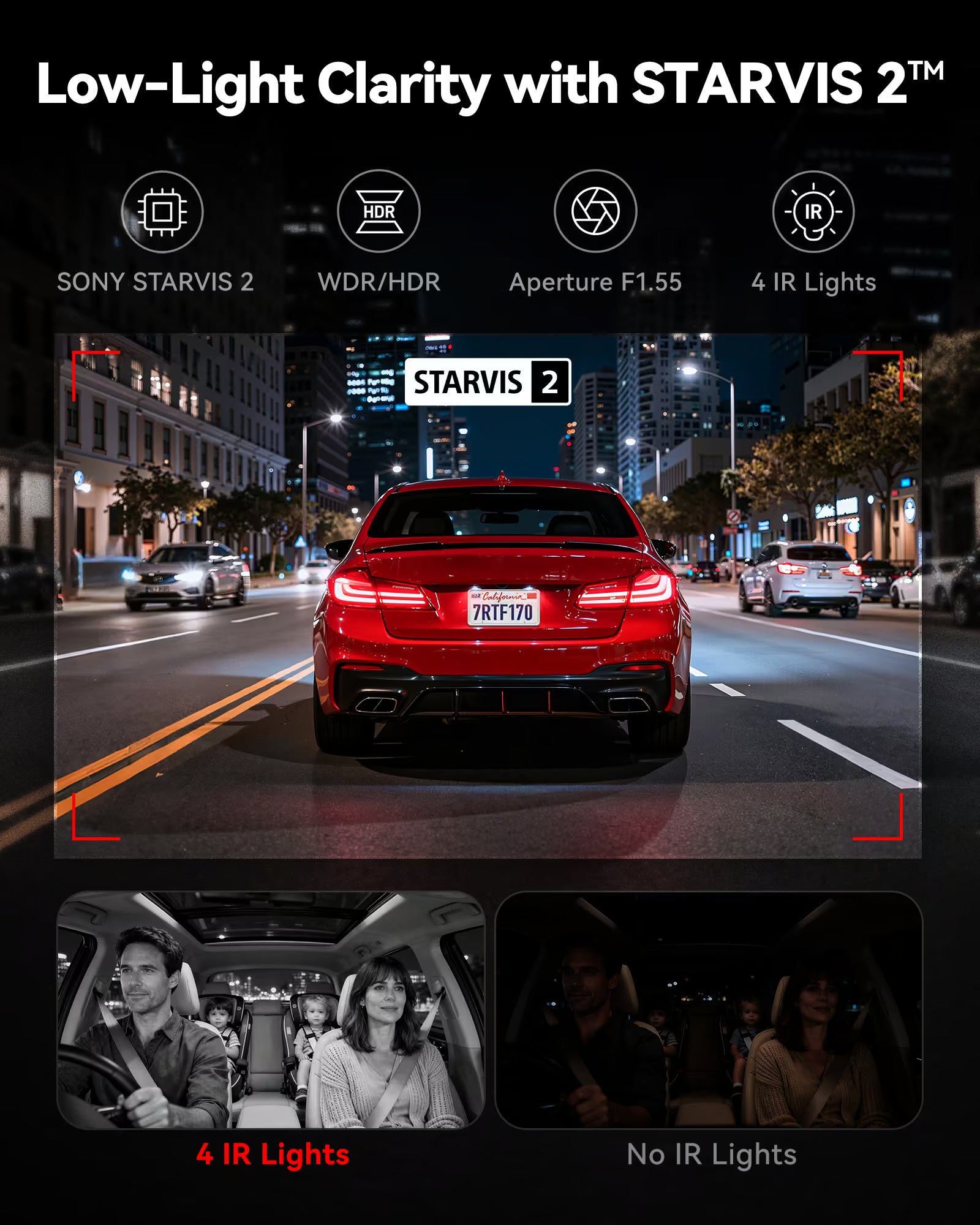 F17 3-Channel 4K 5G WiFi Dash Cam with Parking Monitor