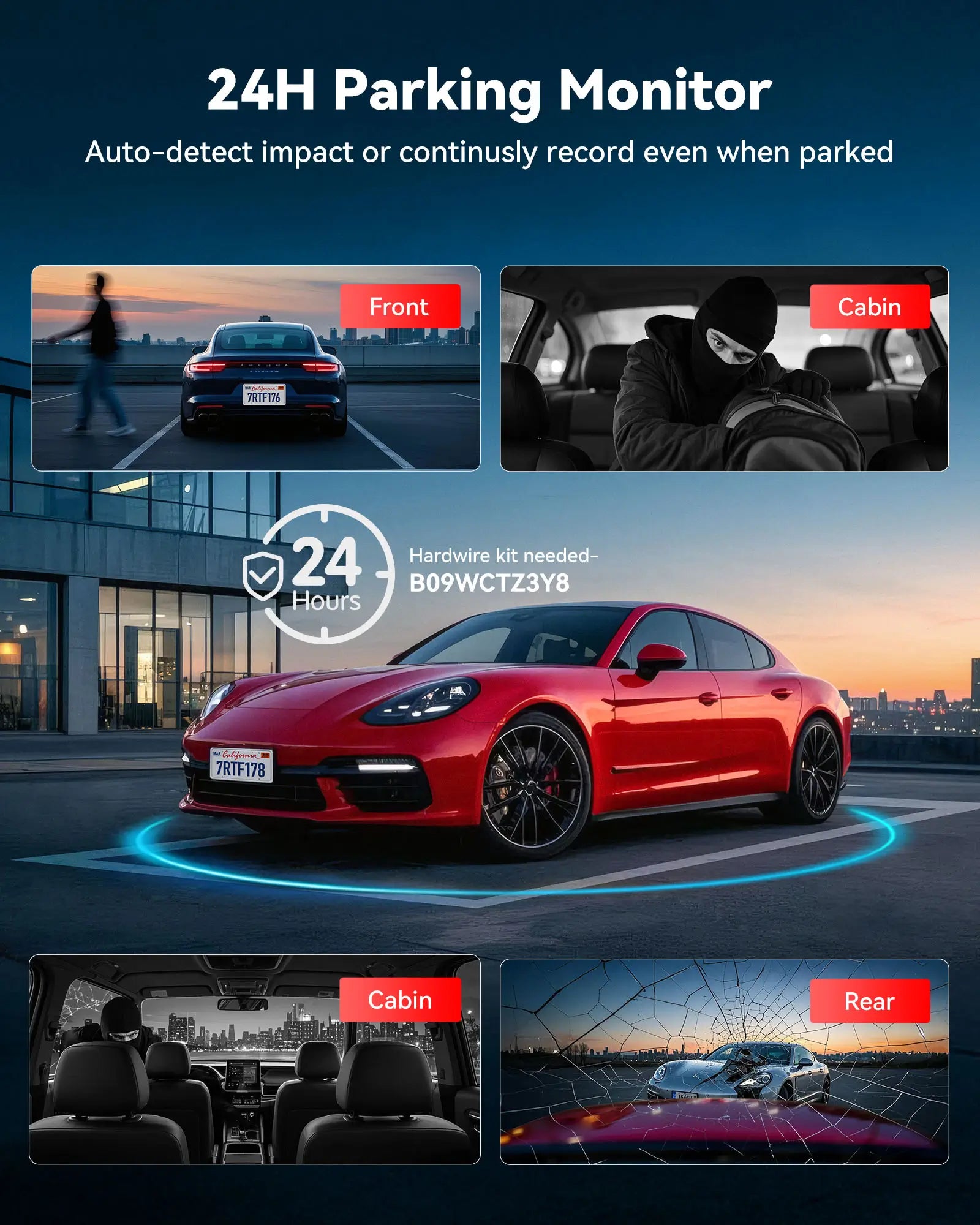 Redtiger F17 Plus 4 Channels 2.7K Sony STARVIS 2 5.8 Ghz Wifi Touch Screen Dash Cam REDTIGER Official