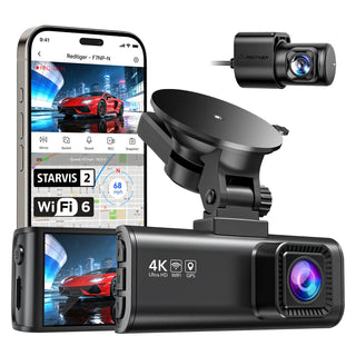 REDTIGER F7NP Dash Cam Front Rear, STARVIS 2 Sensor, Free Card Included, 5.8GHz WiFi-20MB/s Fast Download, Dash Camera for Cars with GPS, WDR Night Vision, 170°Wide Angle, 24H Parking Mode - REDTIGER Official