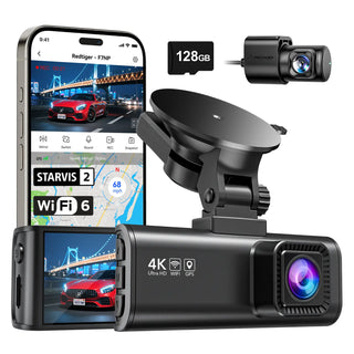 REDTIGER F7NP Dash Cam Front Rear, STARVIS 2 Sensor, 5.8GHz WiFi-20MB/s Fast Download, Dash Camera for Cars with GPS, WDR Night Vision, 170°Wide Angle, 24H Parking Mode