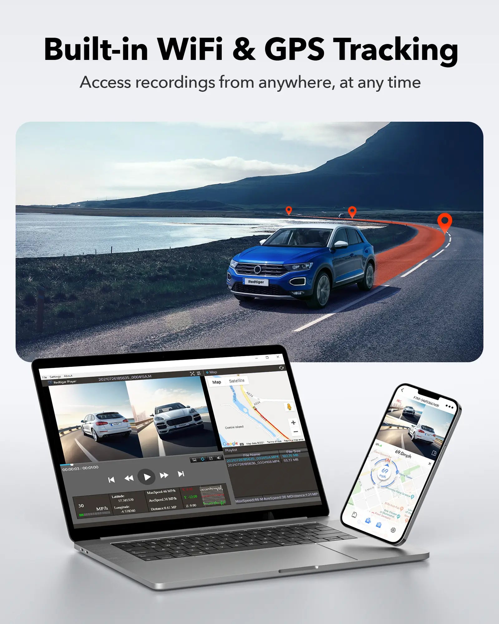 Redtiger F7NT Touch Screen 4K Dual Dash Cam Hot Sales REDTIGER Dash Cam