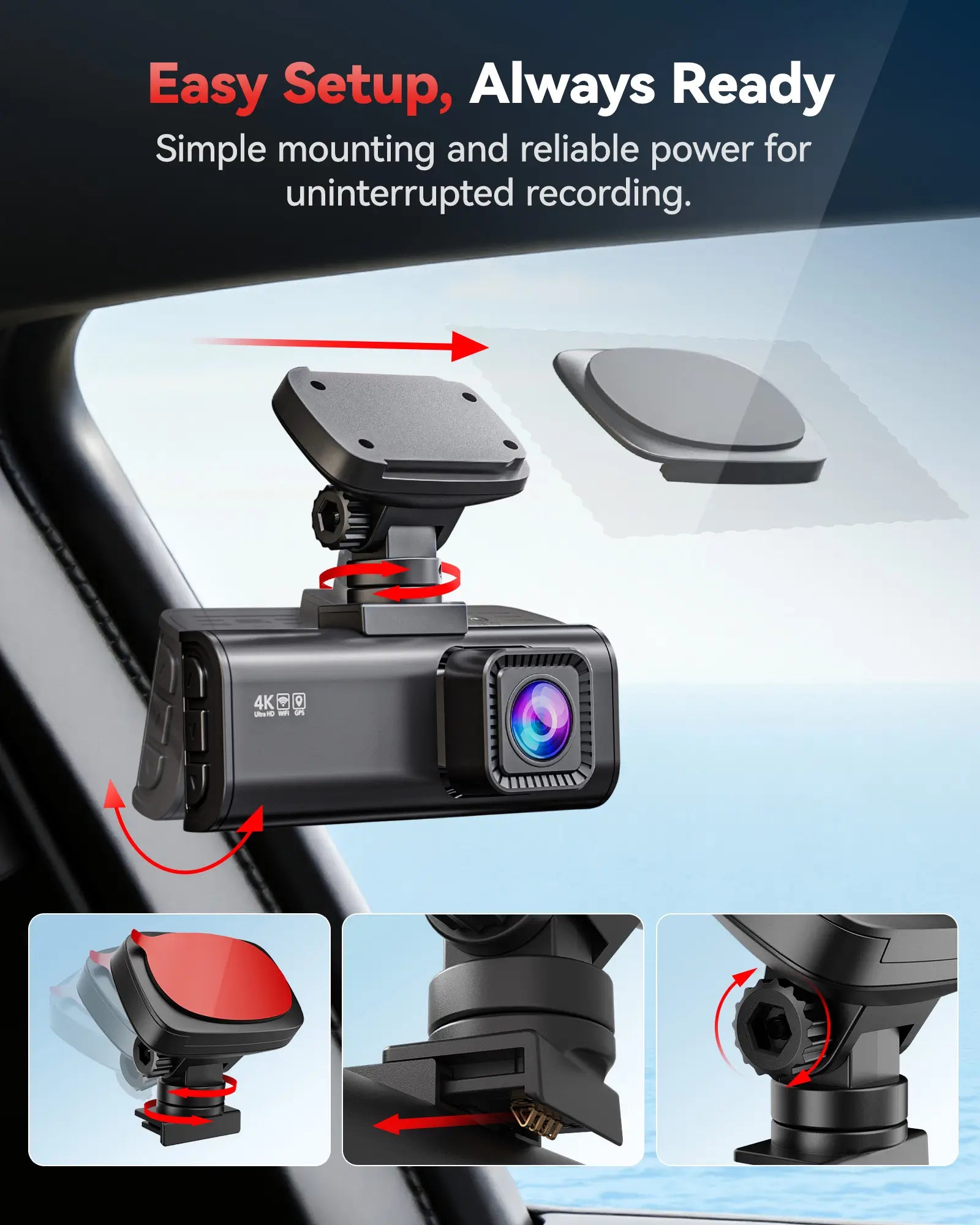 Redtiger F7N 4K Dual Front and Rear Dash Cam With 64GB SD Card Hot Sales REDTIGER Dash Cam