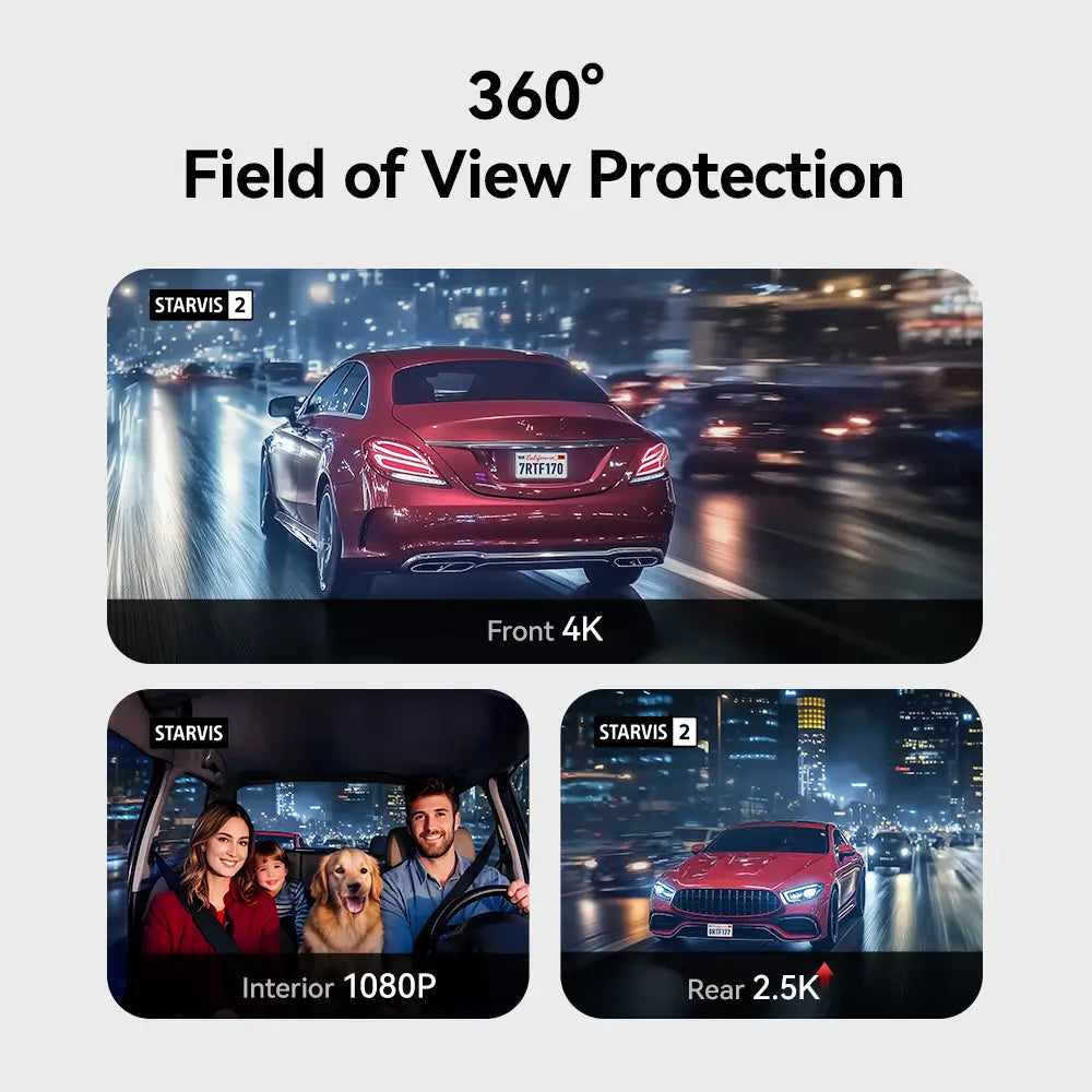 Redtiger F17Elite 4K+2.5K+1080P  3-Channel 24/7 Ultra-Color 5.8 GHz WiFi6 Dash Cam - REDTIGER Official