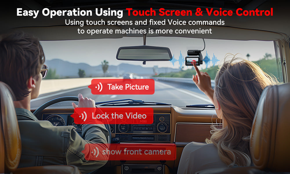 Touch Screen Dash Cam With Voice Control For Easy Operation