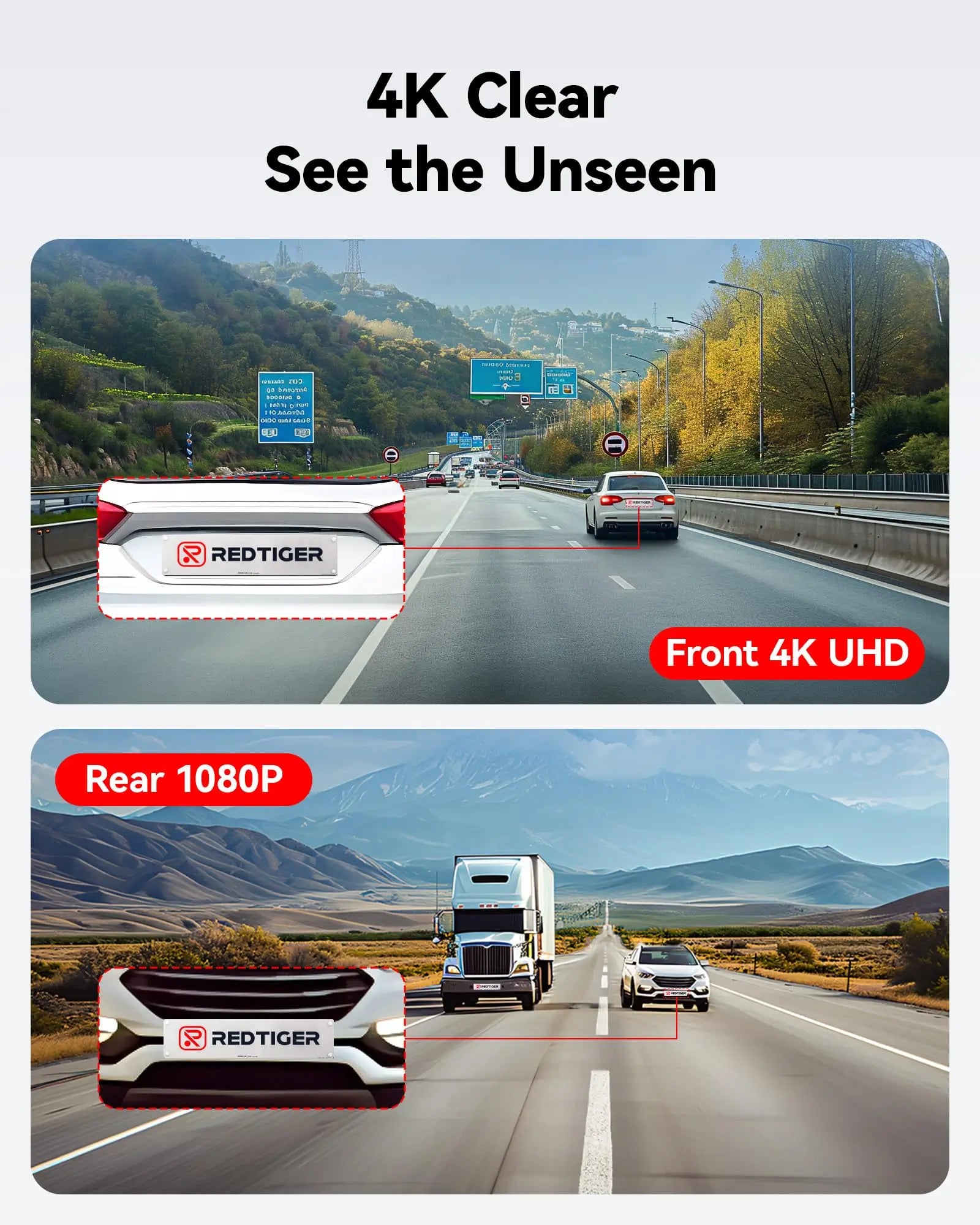 REDTIGER F7NP Dash Cam Front Rear, 4K/2.5K Full HD Dash Camera for Cars, Included 32GB Card, Built-in Wi-Fi GPS, 3.16” IPS Screen, Night Vision, 170°Wide Angle, WDR, 24H Parking Mode